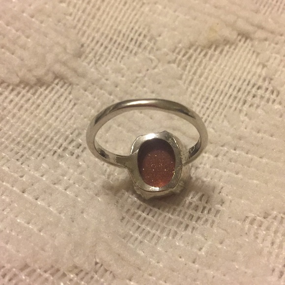 Adorable Glittering brown gold Stone silver Ring - Picture 4 of 8